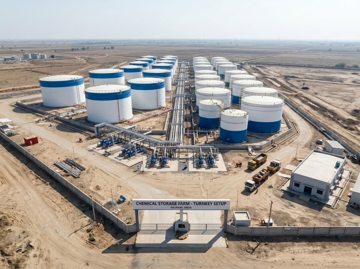 Chemical storage farm turnkey setup